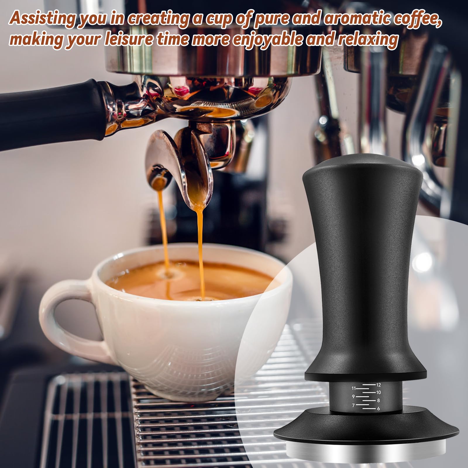 Distribución de café consistente con Tamper Yeelan para espresso de calidad