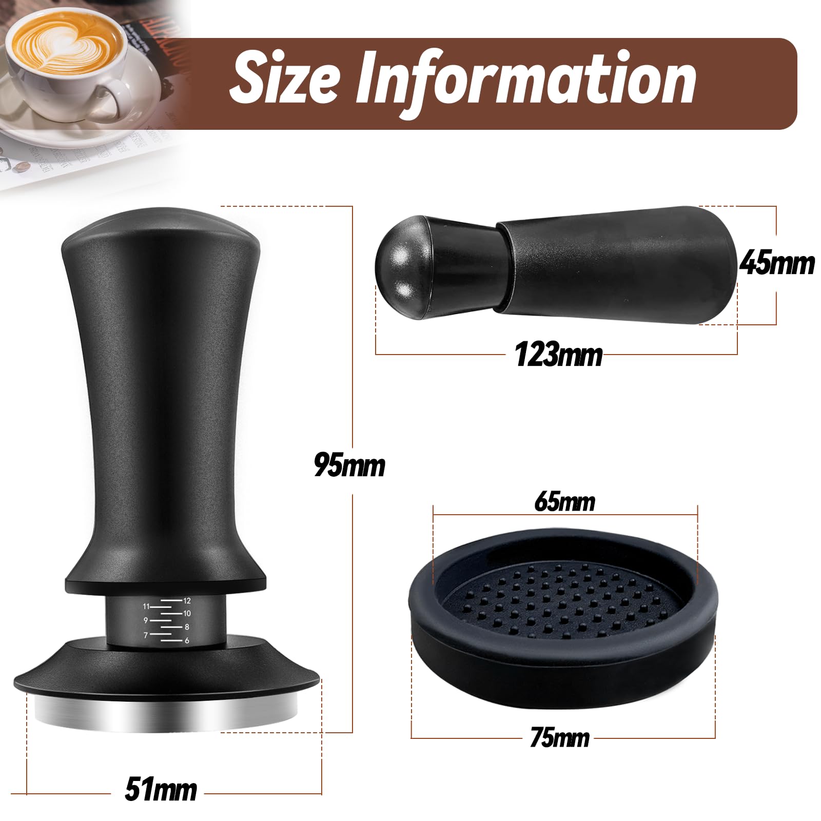 Tamper Yeelan mango ergonómico para agarre cómodo durante la compactación