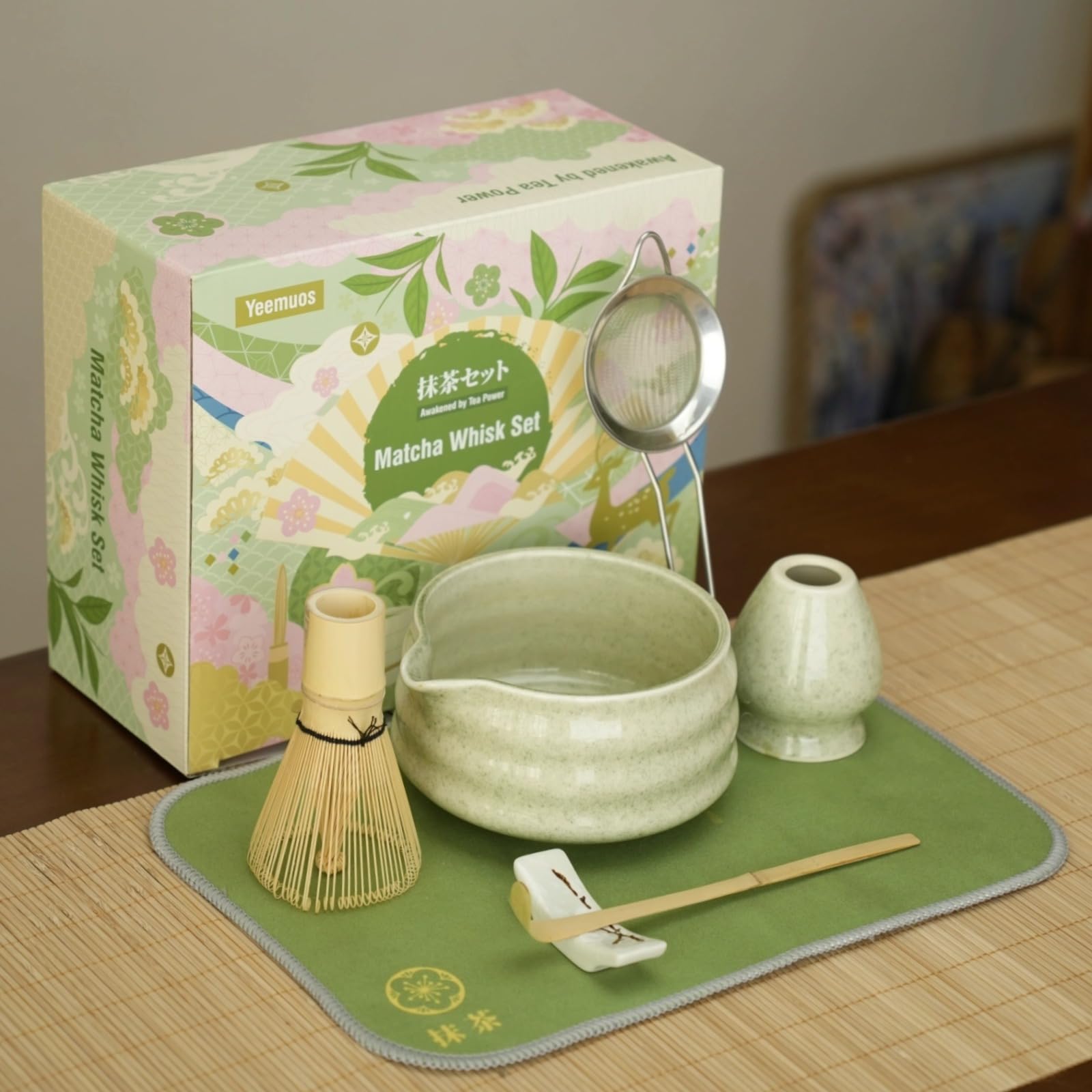 YEEMUOS matcha soporte para batidor, almacenamiento limpio y ordenado.