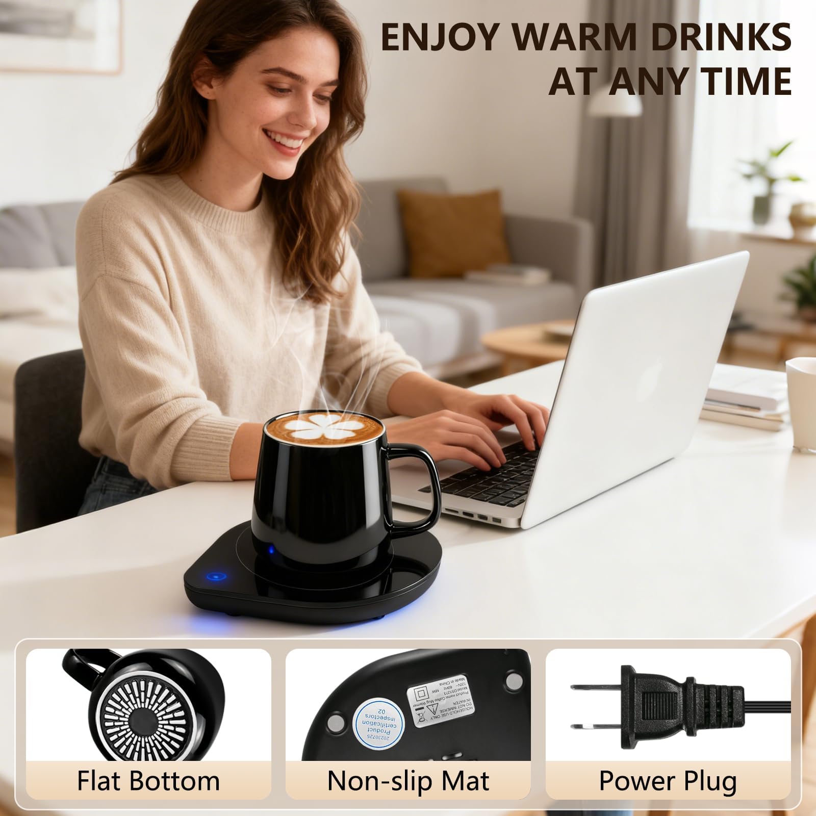 Yeewell taza cerámica de 450 ml diseñada para bebidas calientes