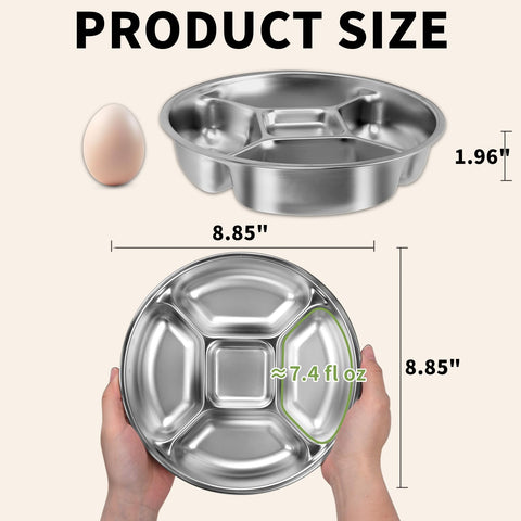 YEJZXY plato dividido enfocado en secciones para verduras, proteínas y granos.