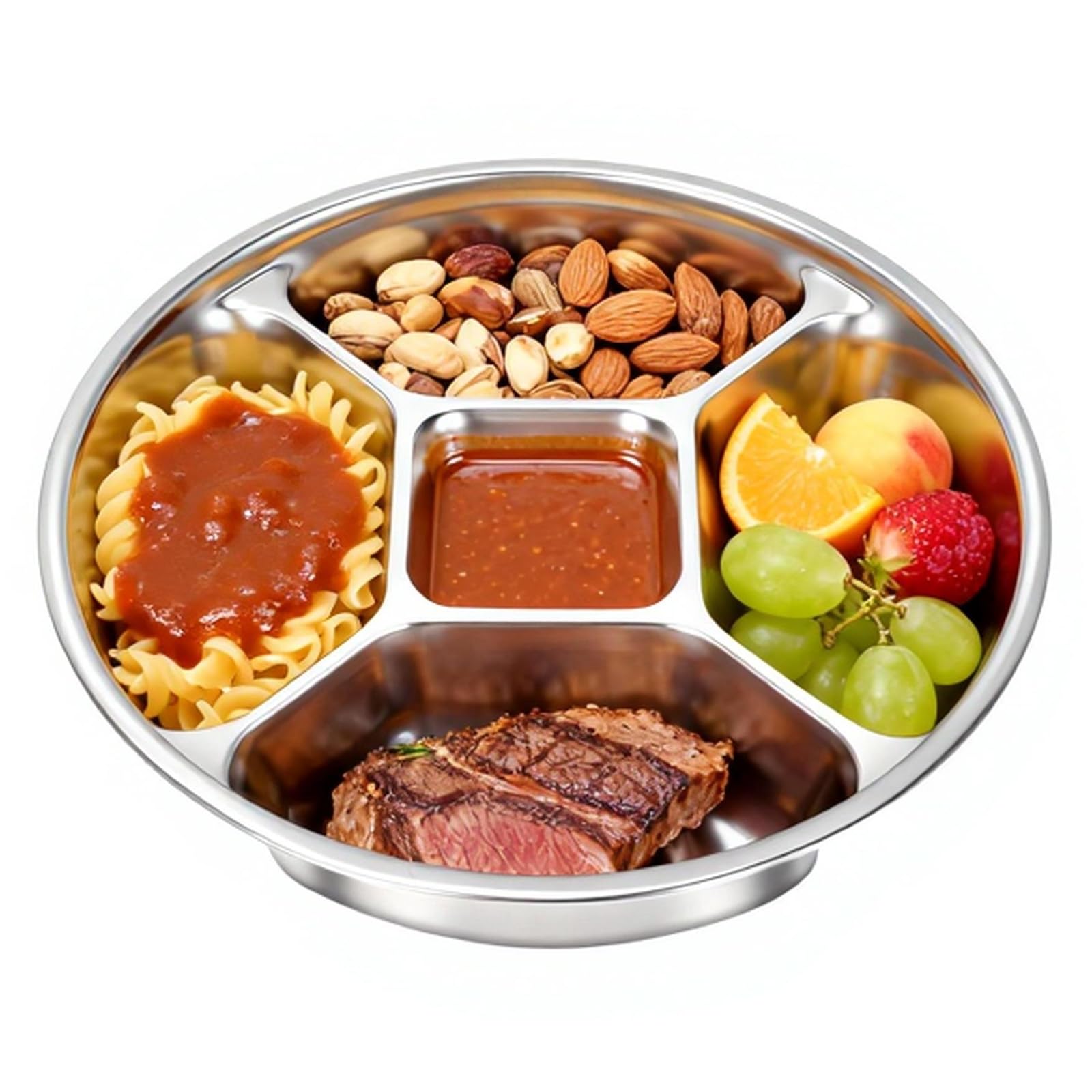 YEJZXY plato dividido frente, porciones equilibradas para cada comida.
