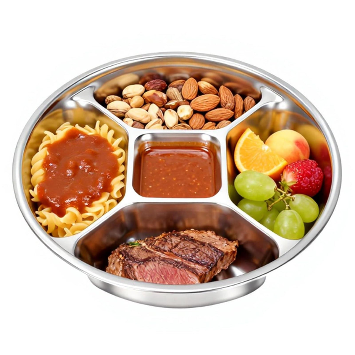 YEJZXY plato dividido frente, porciones equilibradas para cada comida.