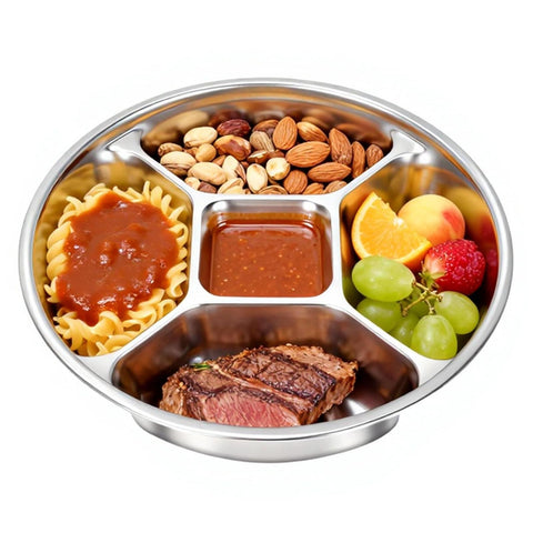 YEJZXY plato dividido frente, porciones equilibradas para cada comida.