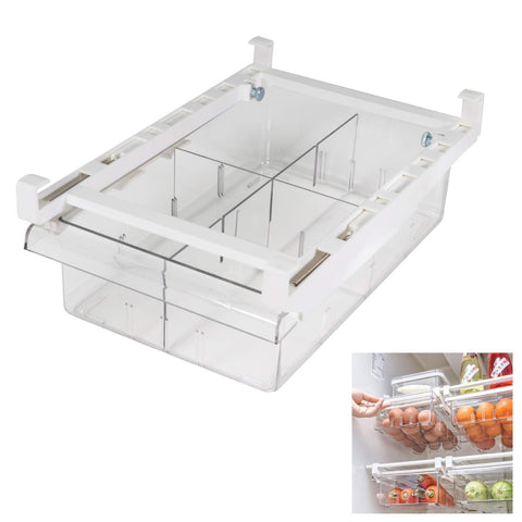 YekouMax organizador frigorífico, vista general para optimizar espacio y visibilidad de alimentos
