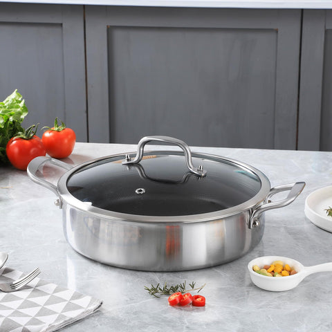 Compatibilidad con inducción de la sartén Yeksum Tri-Ply para cualquier cocina
