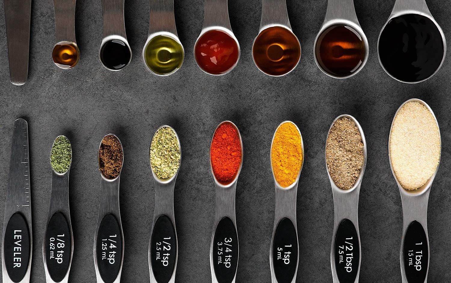 Conjunto de 8 medidas YellRin, útil para tus recetas.