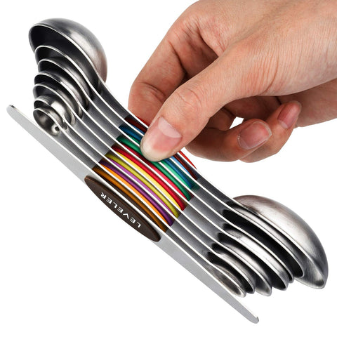 Cucharas de medición magnéticas YellRin de 8 piezas para ordenar cajones.
