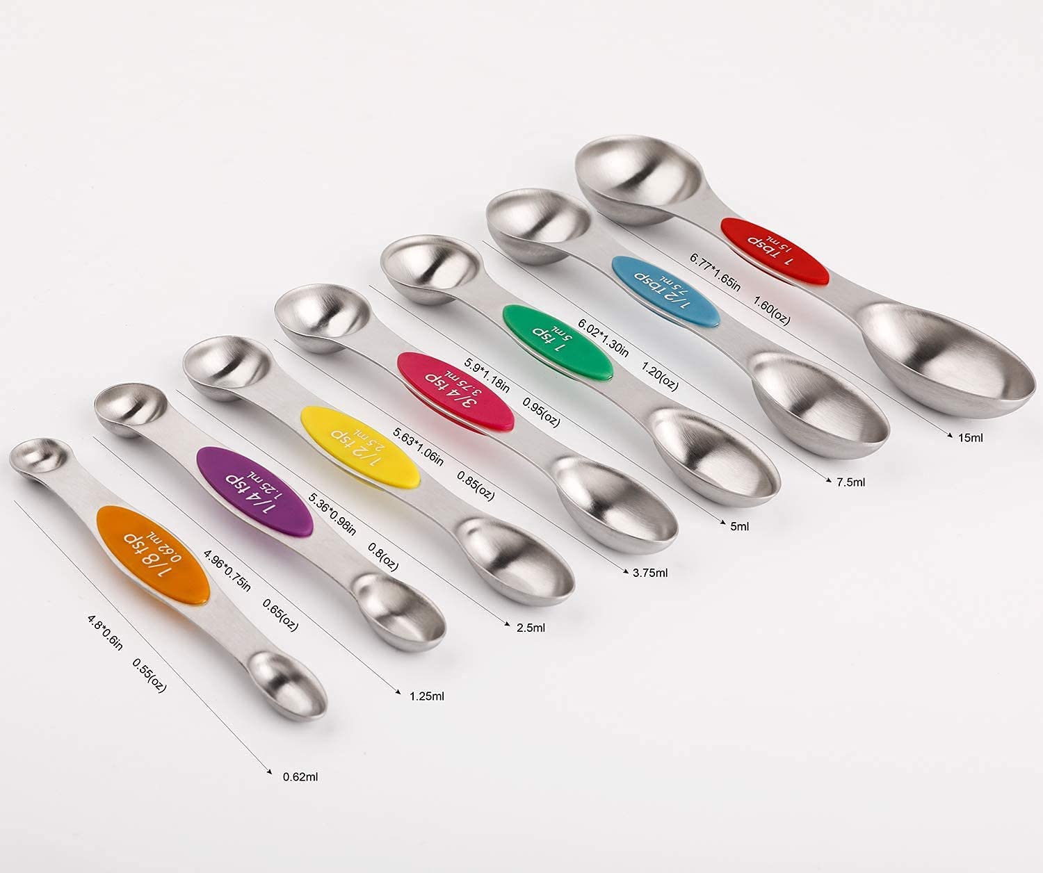 YellRin cucharas medidoras apilables y magneticas para ahorrar espacio.