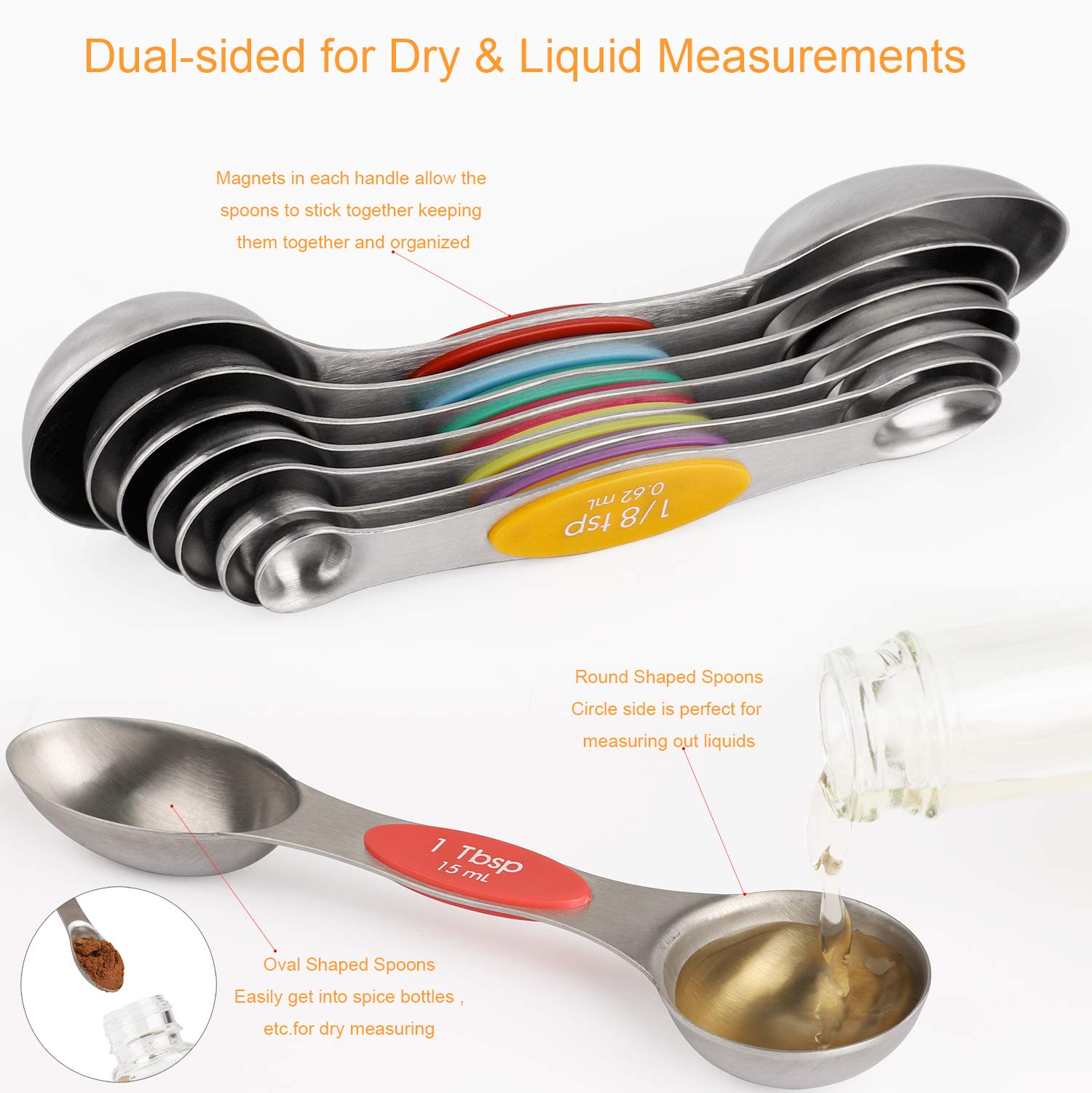 Diseño apilable magnético para almacenamiento rápido en cocina.