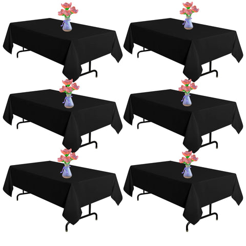 Mantel negro rectangular Yemosa 60x102, juego de 6, para banquetes