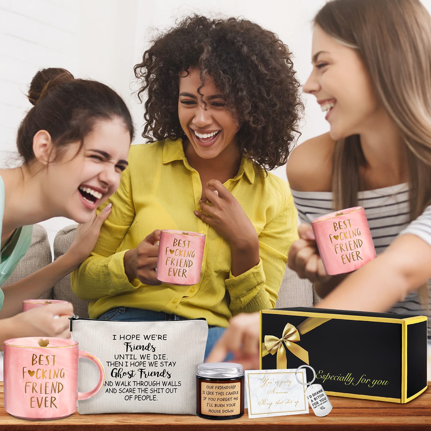 Caja regalo YENCHORN para amigas, diseño elegante.