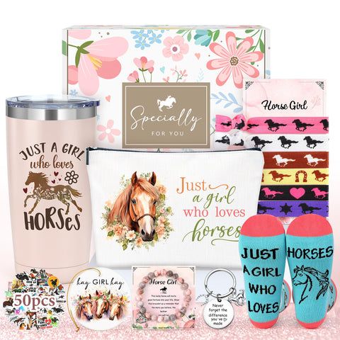 Conjunto regalo 9 piezas de YENCHORN para amantes de caballos, ideal para niñas.
