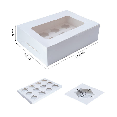 Yeplan cajas para magdalenas con dimensiones 13,4 x 9,8 x 4 pulgadas para empacar
