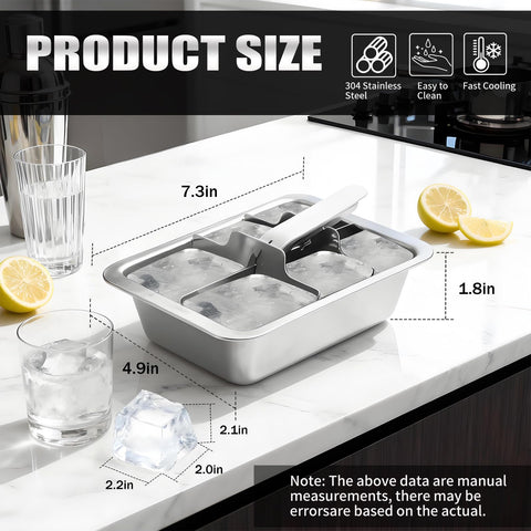 YeQIENGC molde de acero inoxidable, hielo limpio sin sabor