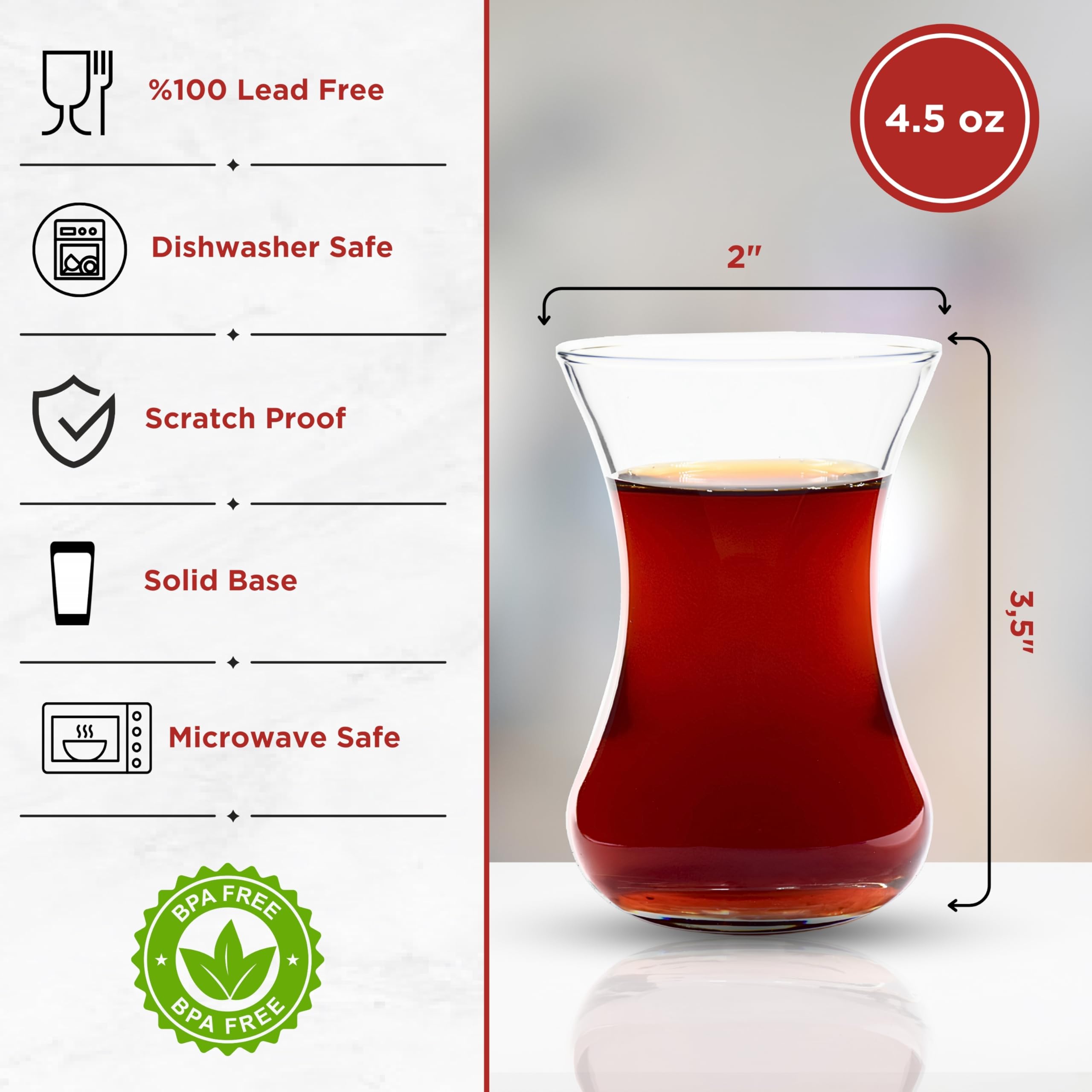 Vasos de cristal Yersiz con doble pared para ver el color del té