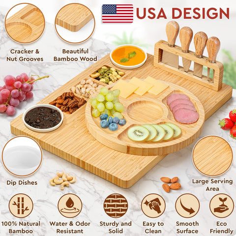 YES4QUALITY bandeja de fruta integrada, perfecta para combinaciones de quesos y frutas