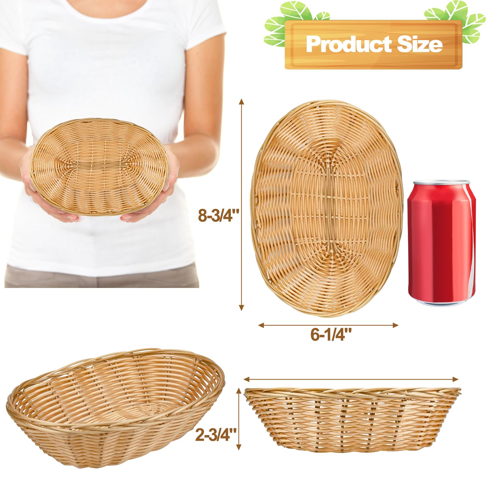 Yesland cestas ovaladas para frutas y verduras, permiten flujo de aire y frescura.