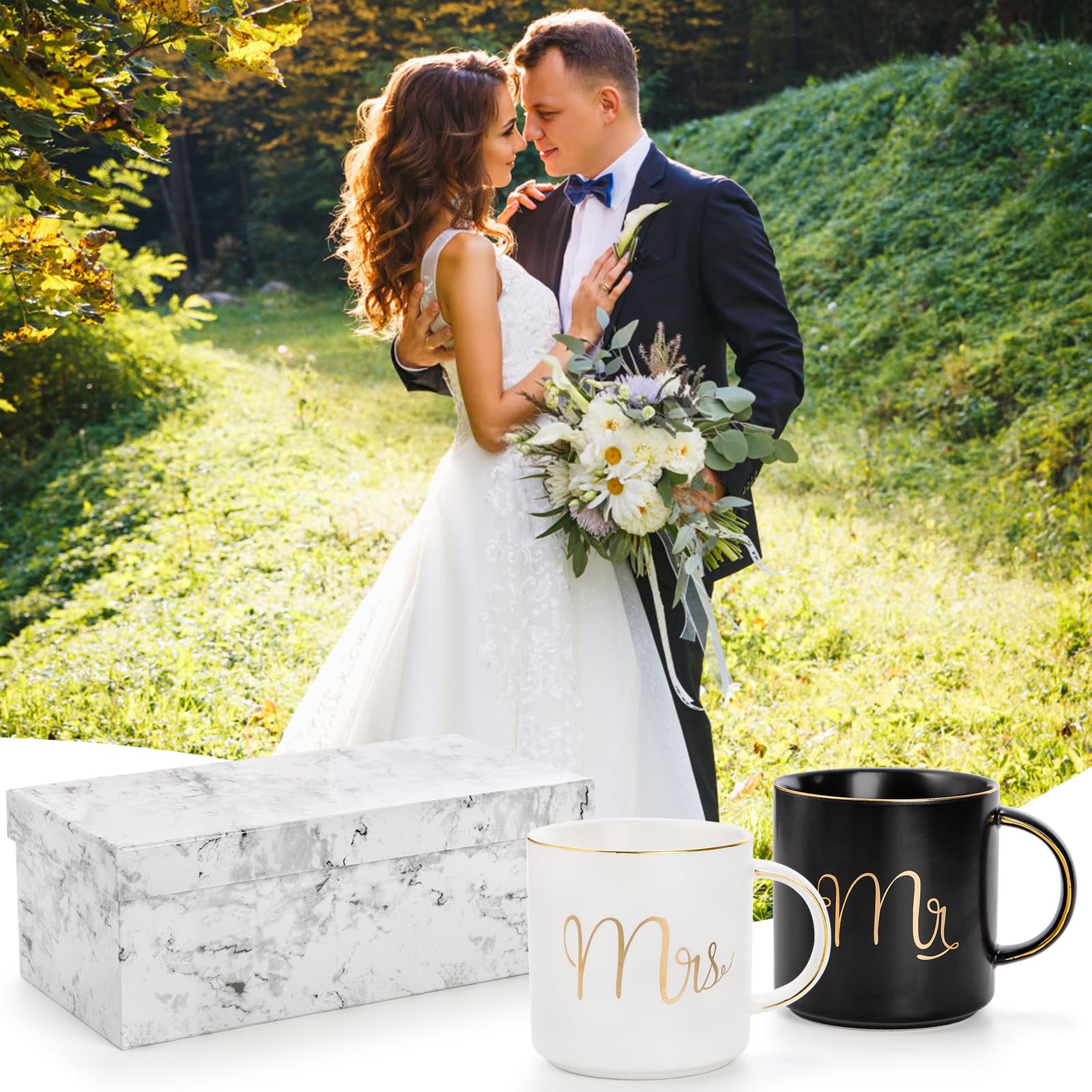 yesland conjunto señor y señora 12 oz detalle dorado para elegancia.