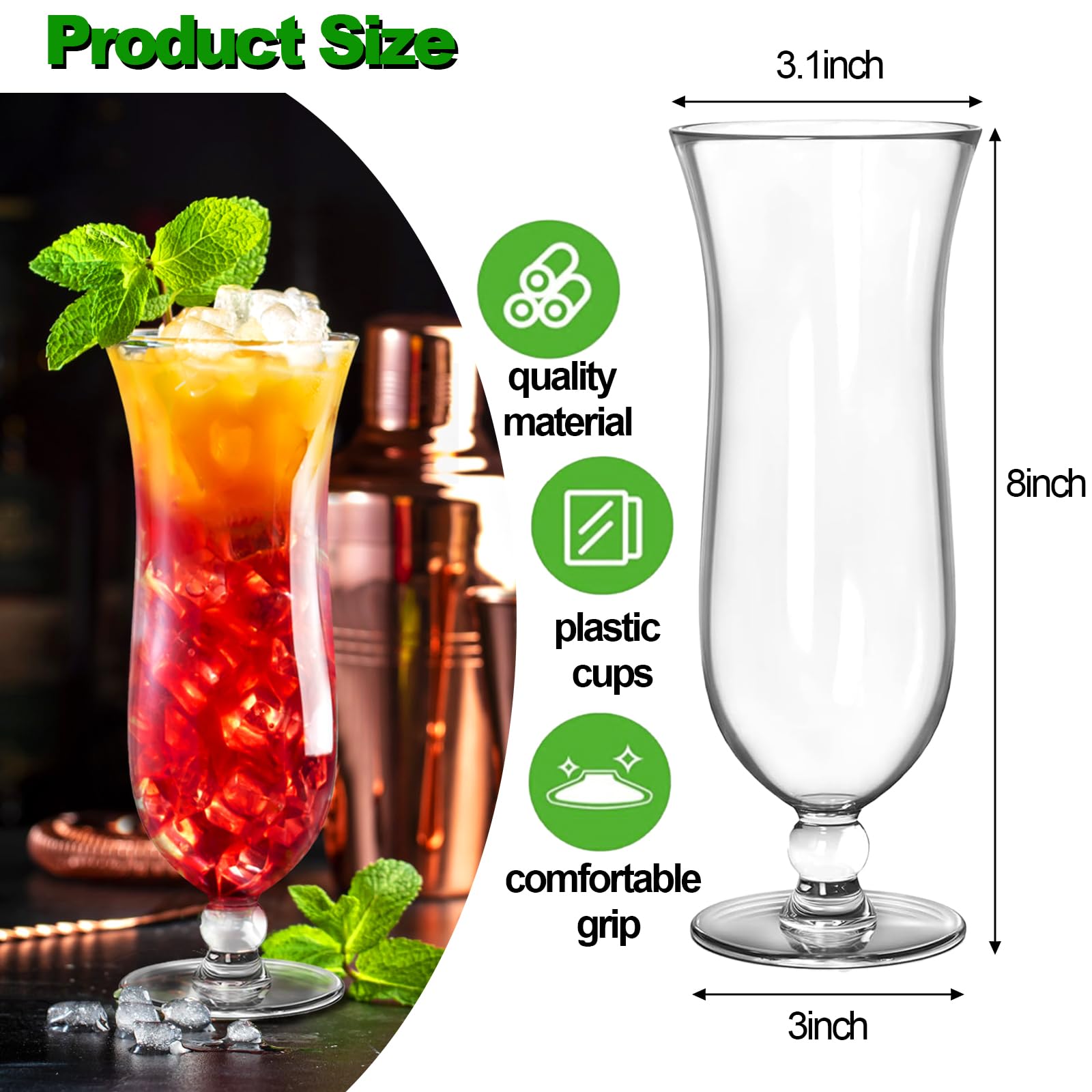 Vaso Yesland huracán de plástico resistente para uso exterior y piscina.