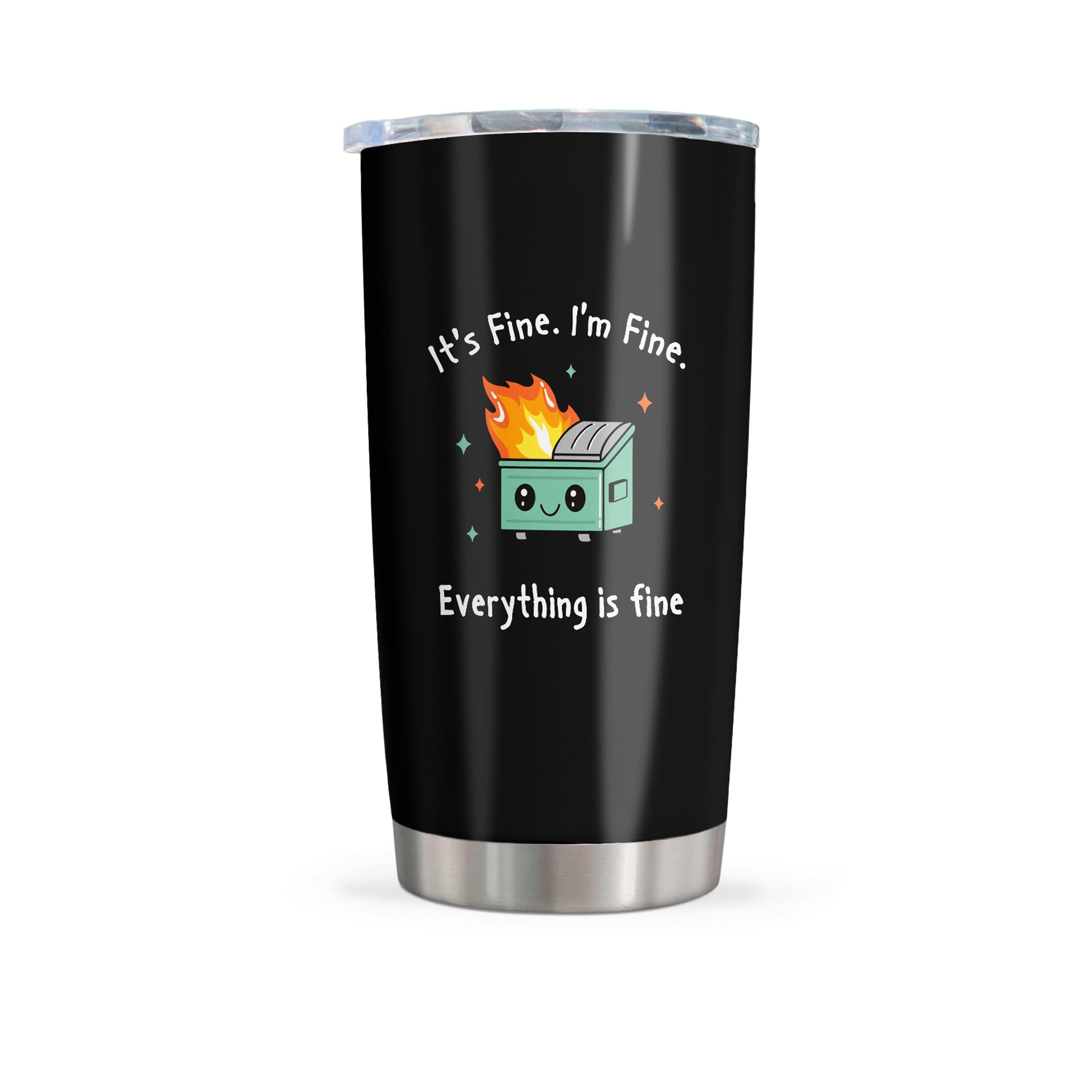 Yesruby basurero en llamas: taza térmica 20 onzas para humor diario