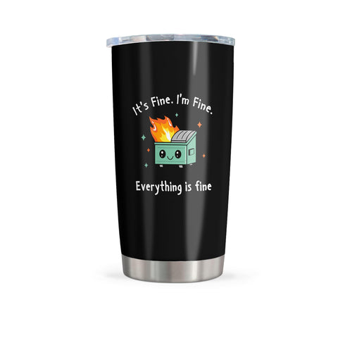 Yesruby basurero en llamas: taza térmica 20 onzas para humor diario