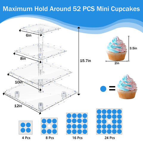 YestBuy capacidad para 52 cupcakes, presentación impresionante.