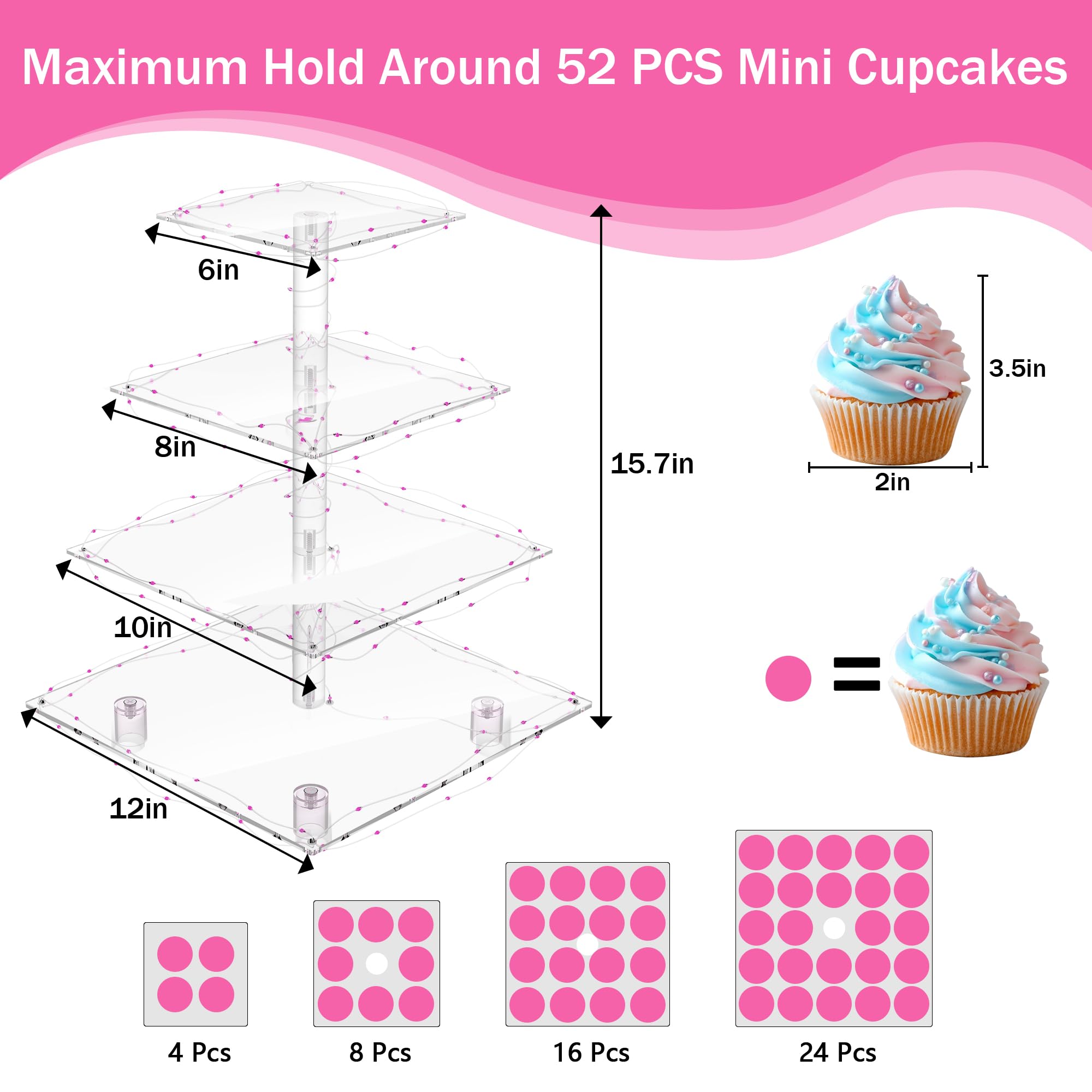 YestBuy Cupcake Stand tira de luces diodos aporta ambiente mágico