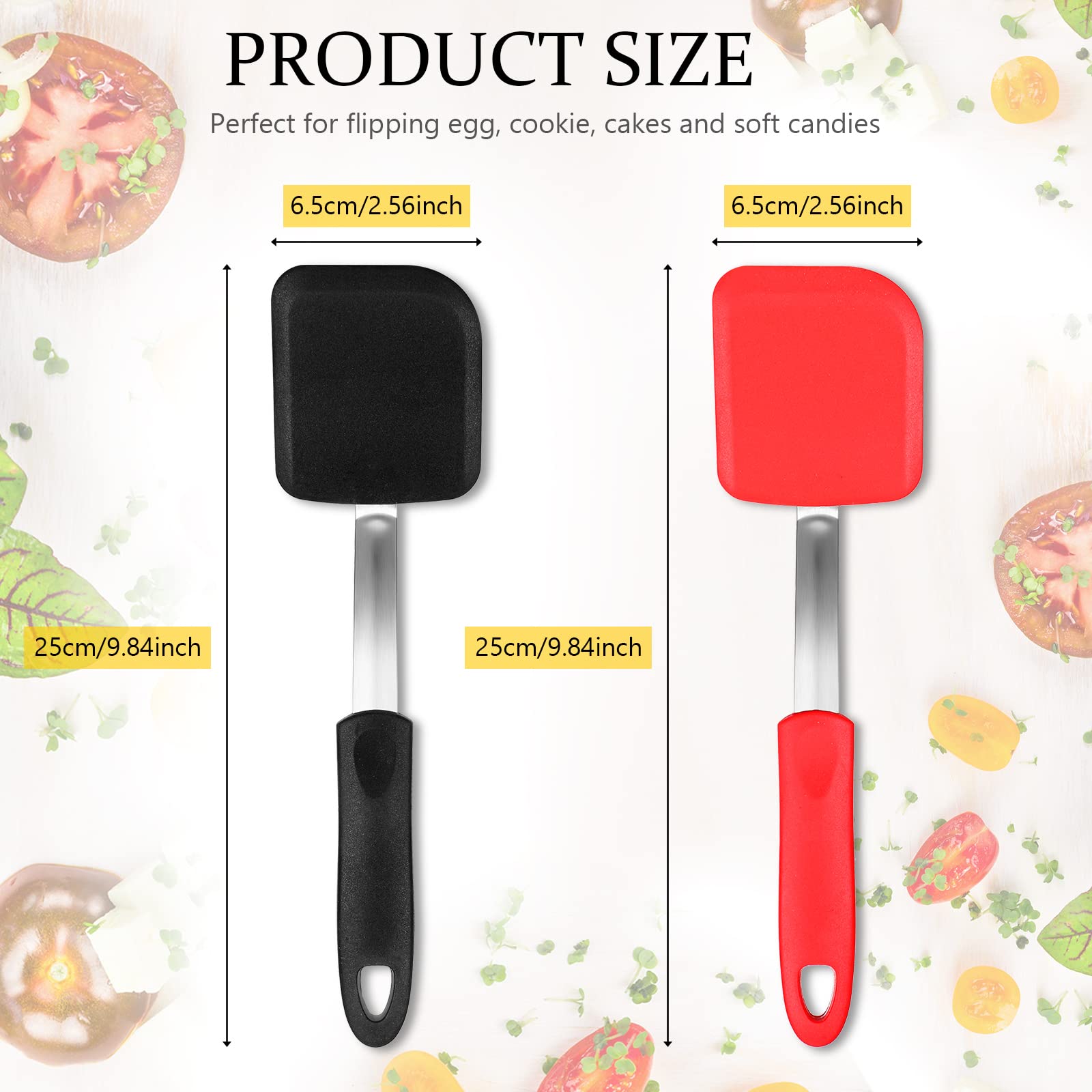 Yetene espatula silicona mango largo, ergonómico para voltear huevos o panqueques