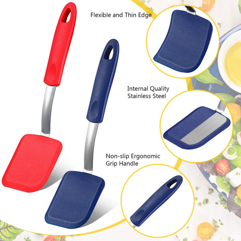 Yetene espatula silicona mango largo ergonomico, agarre estable para huevos