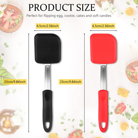 Yetene espatula silicona mango largo, ergonómico para voltear huevos o panqueques