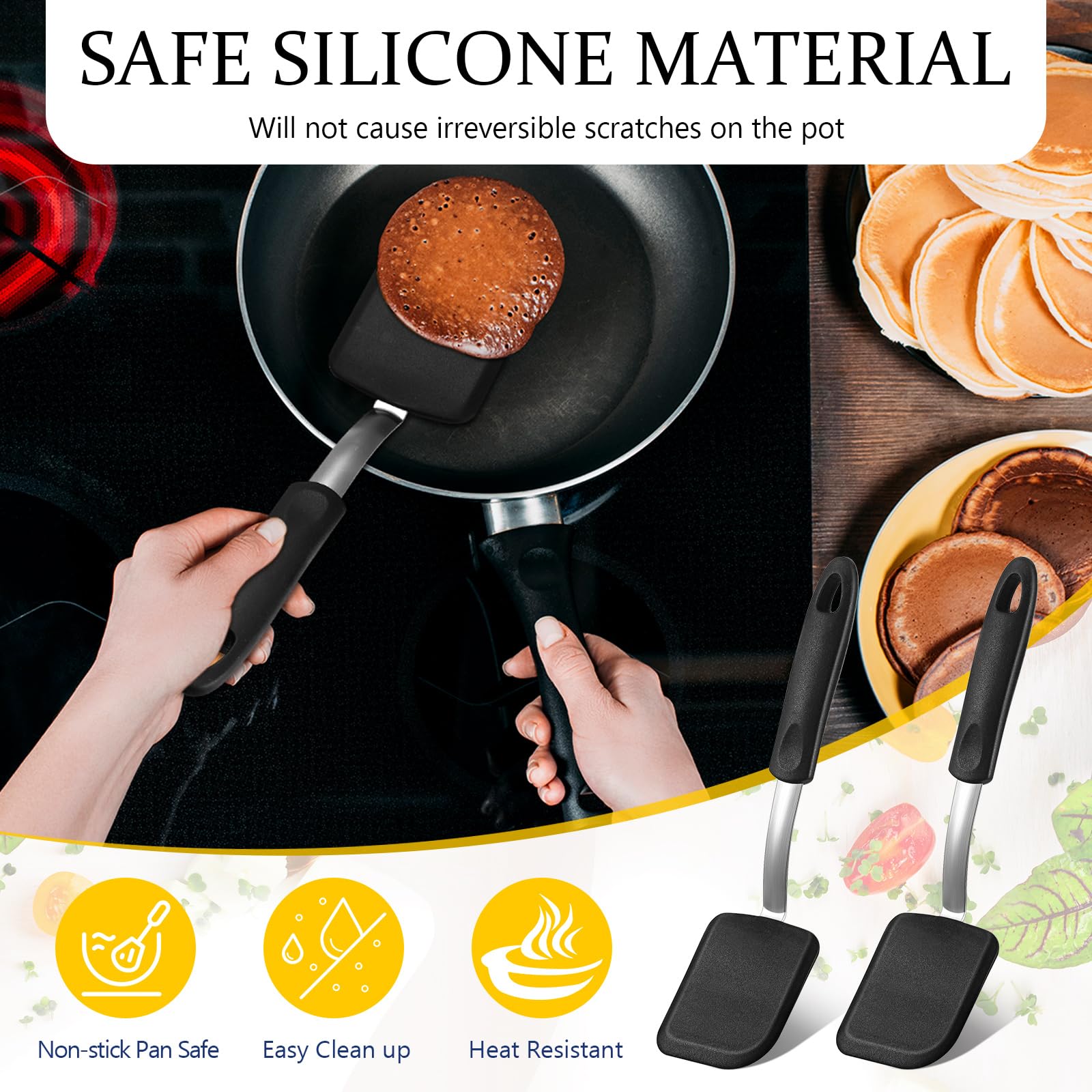 Yetene espátula silicona para huevos y panqueques con precisión