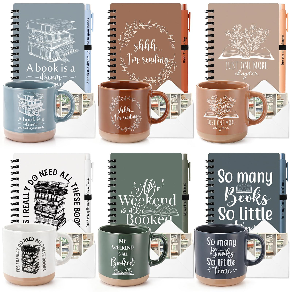 Yetene taza cerámica 13oz con libros, ideal para tomar café durante la lectura