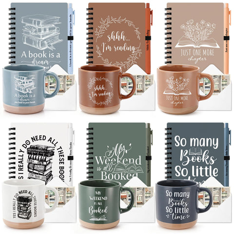 Yetene taza cerámica 13oz con libros, ideal para tomar café durante la lectura