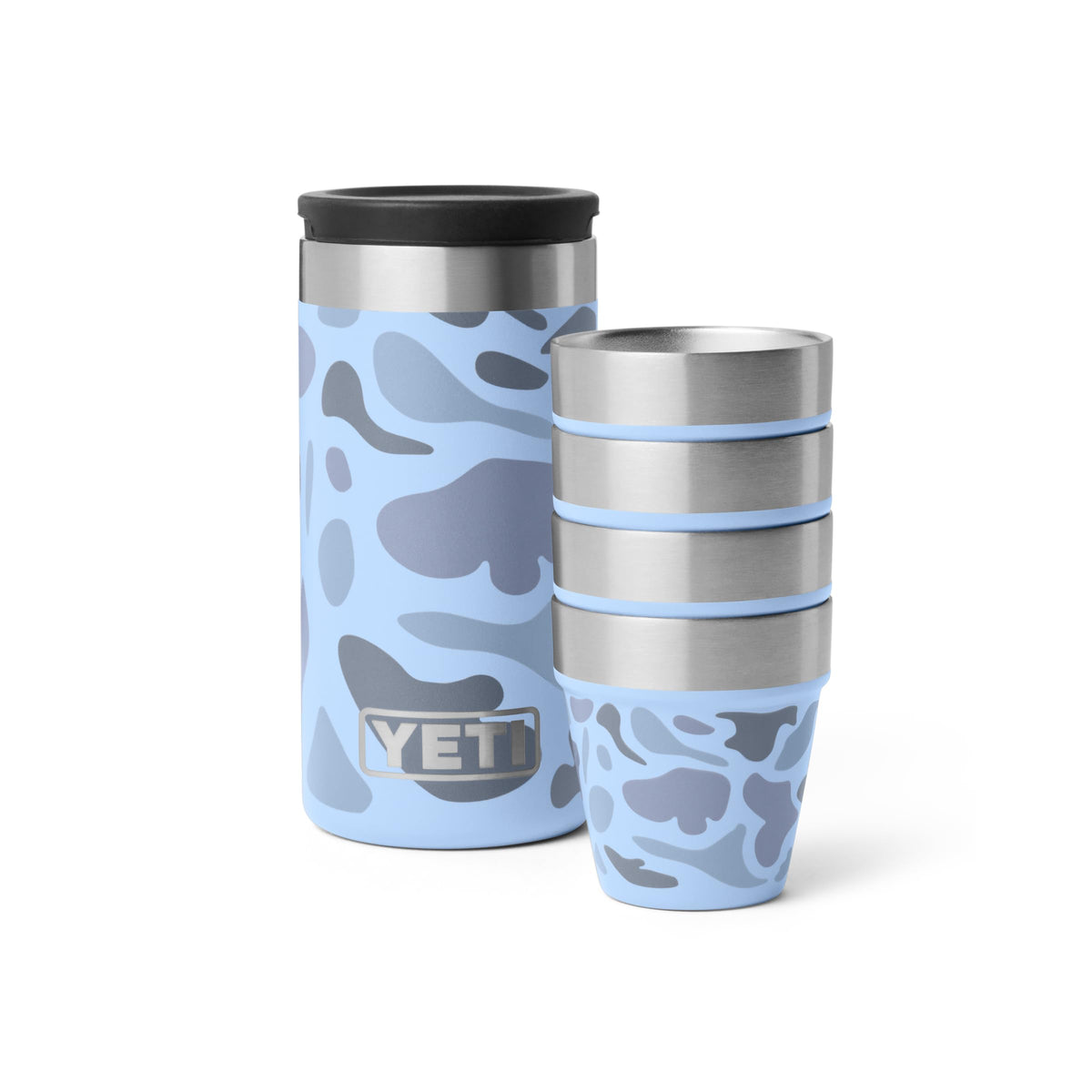 Vasos de chupito YETI en azul camuflaje con estuche compacto para transportar