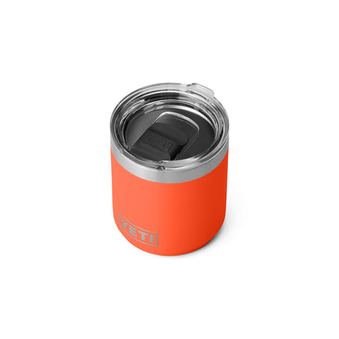 Acabado de acero inoxidable de YETI Rambler 10 oz, resistente.