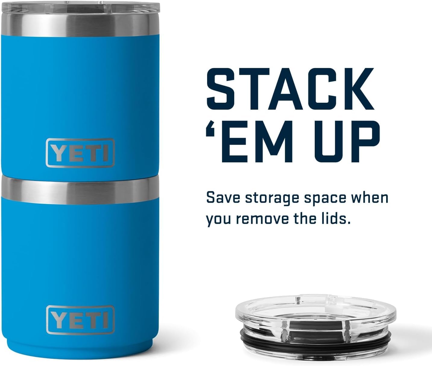 YETI Rambler 10 oz en Big Wave Blue, color vibrante.