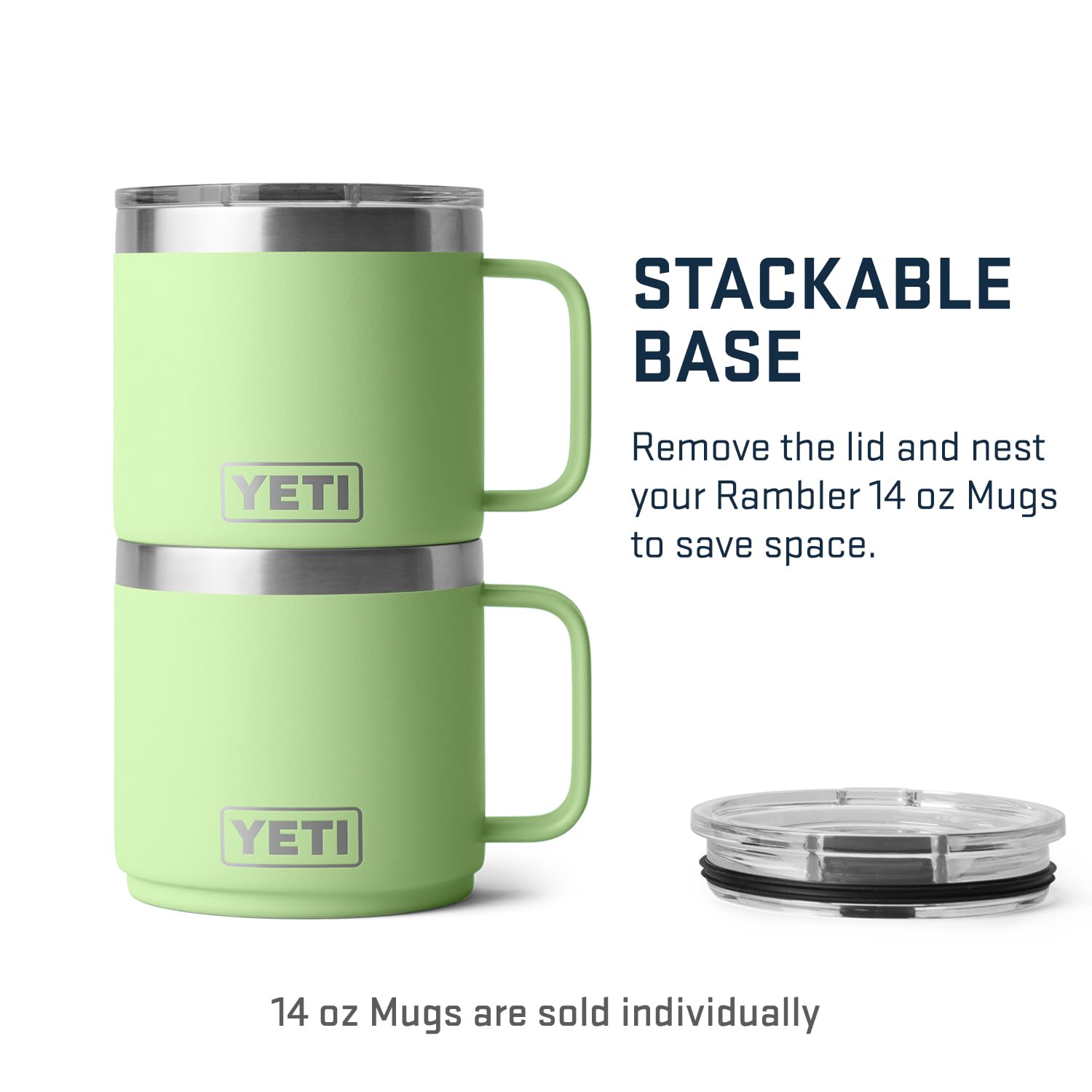 YETI Rambler 14 oz, diseño apilable para almacenamiento eficiente