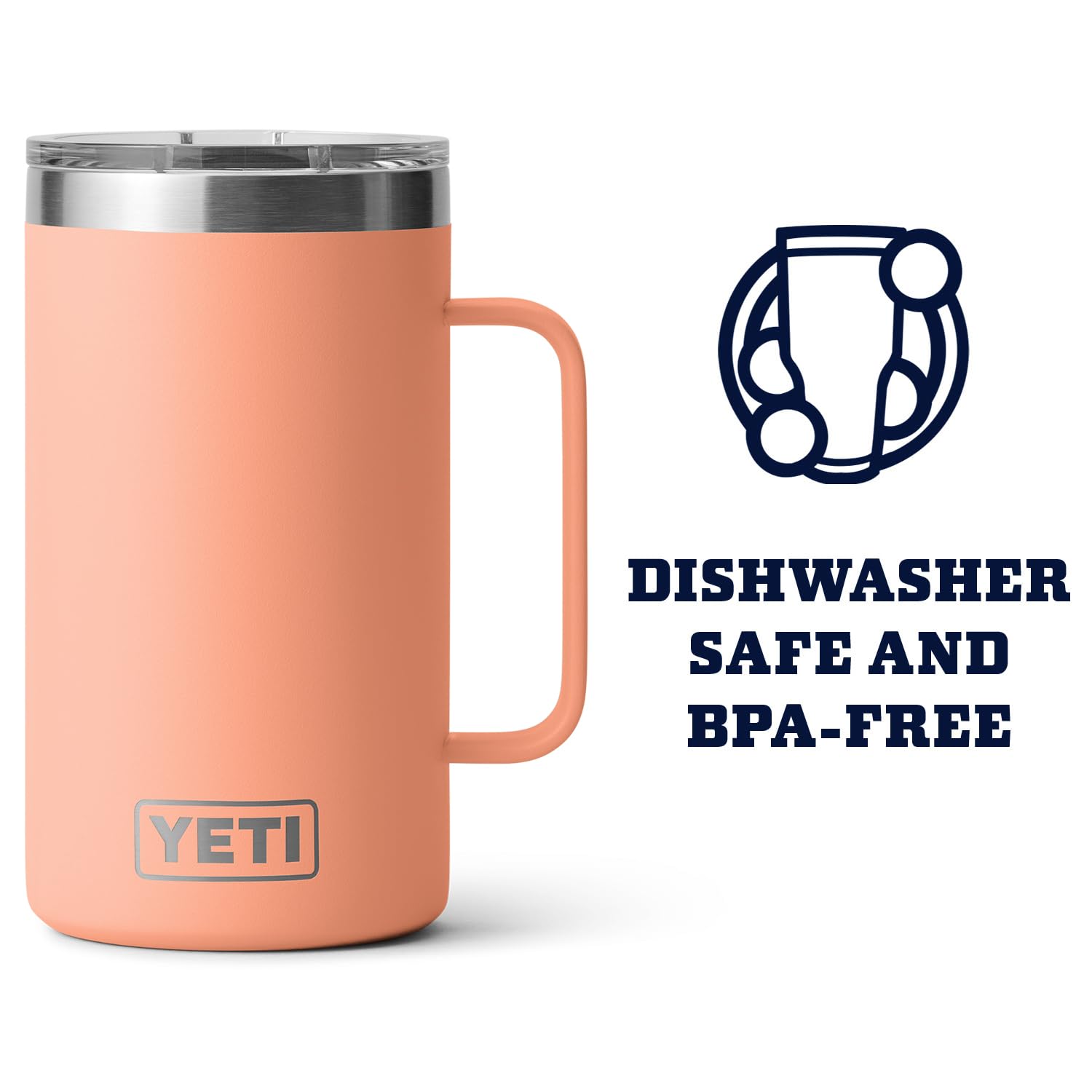 Tapa MagSlider de la YETI Rambler 24 onzas facilita un agarre cómodo.