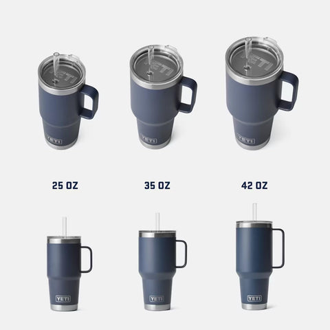 Asa ergonómica del YETI Rambler 25 oz para transportar con comodidad