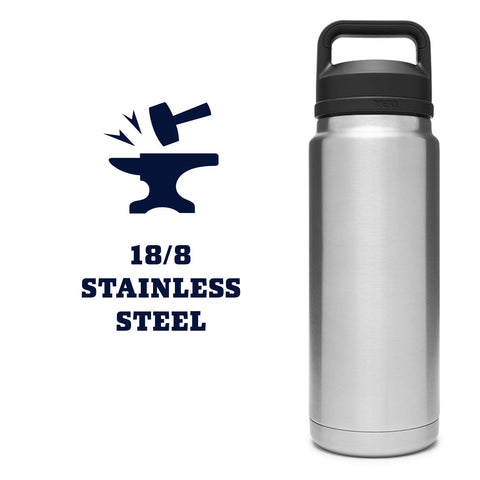 YETI Rambler 26 oz exterior sin sudor para agarre seco.