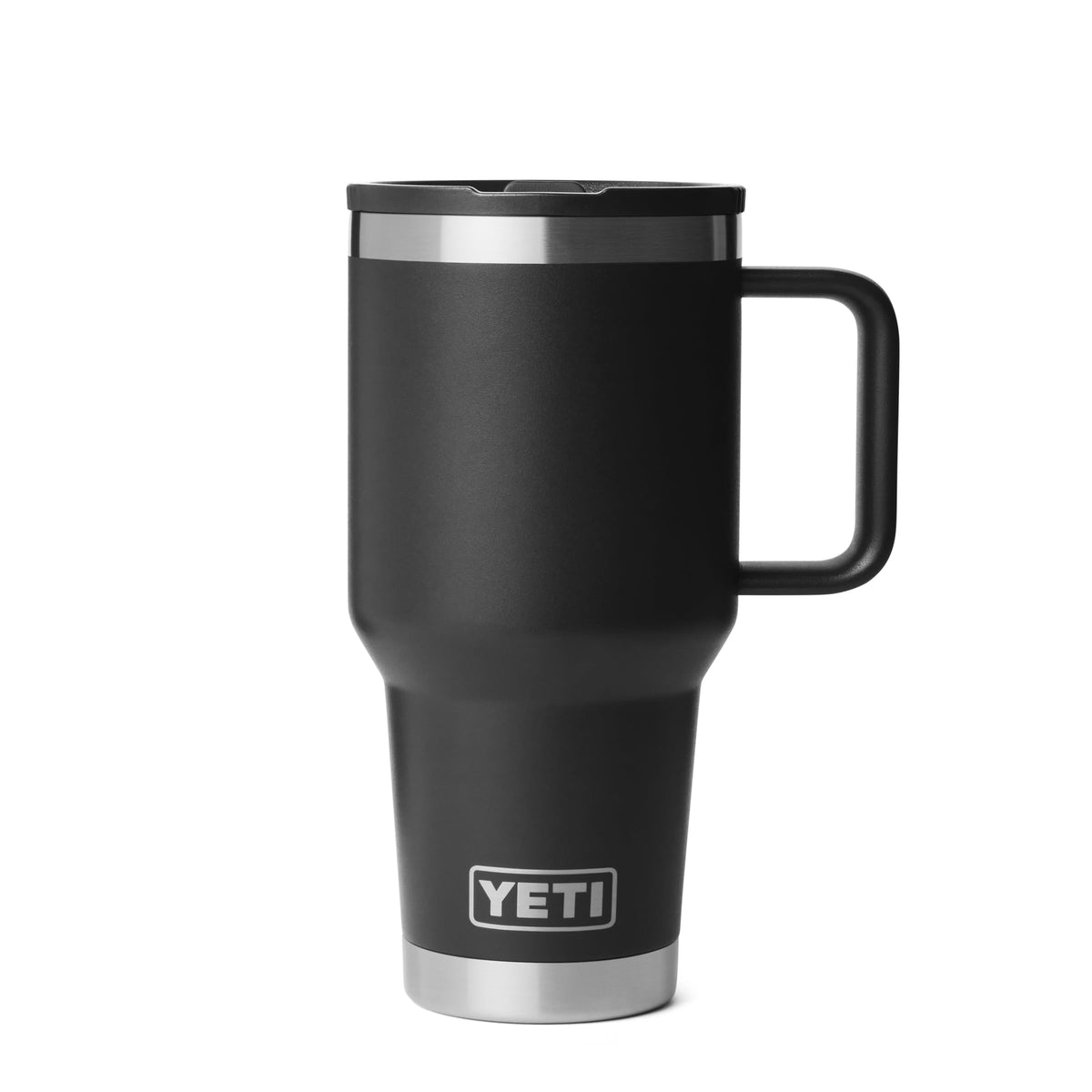 YETI Rambler de 30 onzas con tapa paja desplegable, ideal para hidratar sin derrames durante el viaje.