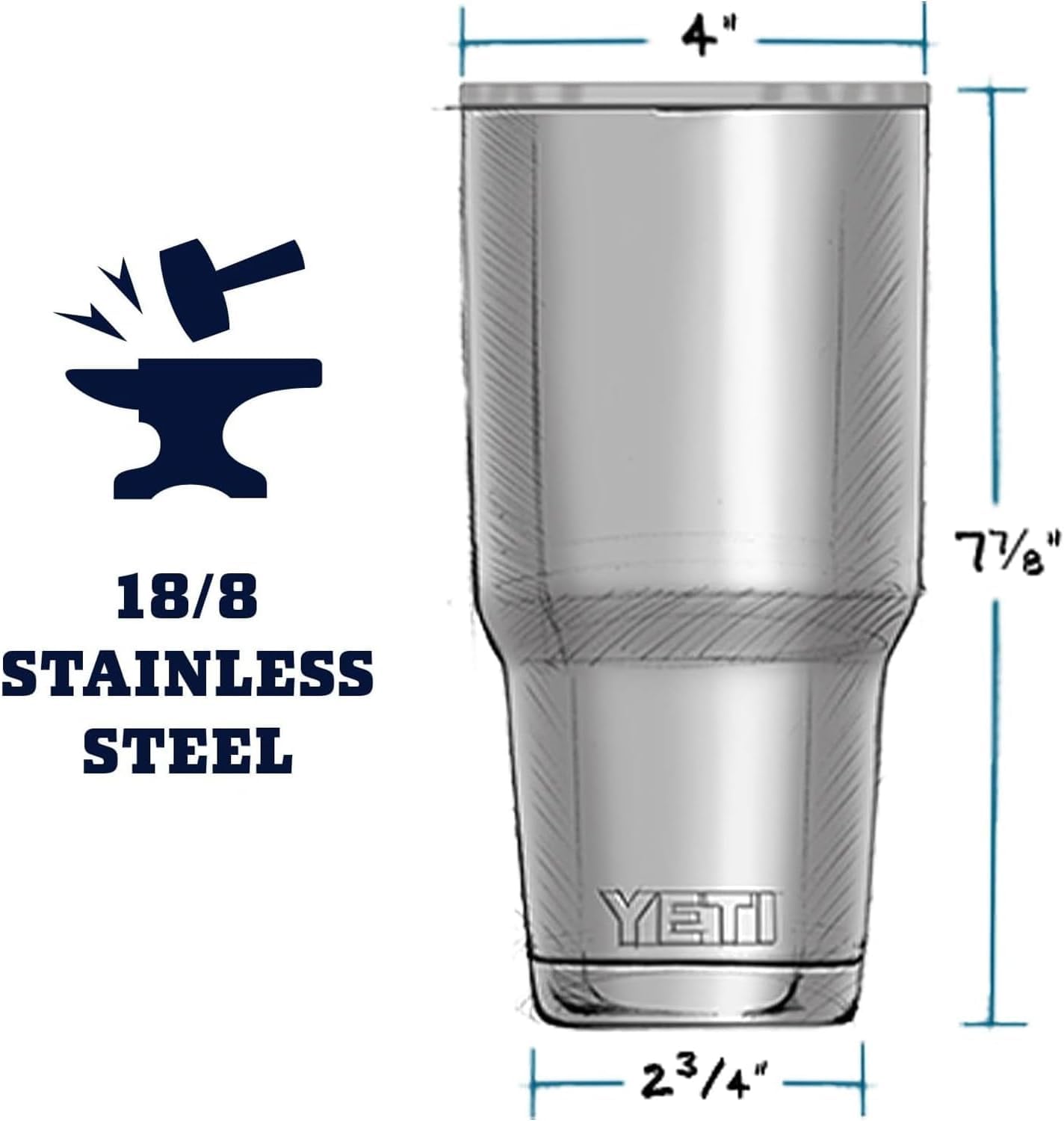 YETI Rambler 30 oz, tapa magnética, evita derrames y mantiene la bebida segura.