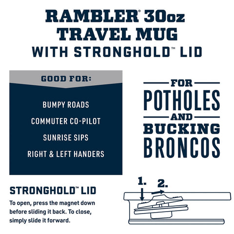 YETI Rambler 30oz con mango 360° ofrece agarre firme en carretera