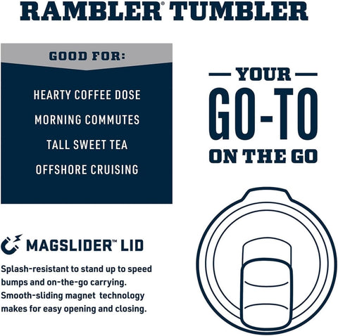 Rambler YETI 30 oz, diseño sin sudor, manos secas al sostener