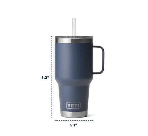 YETI Rambler 35 oz acero inoxidable, resistente a golpes y caídas.