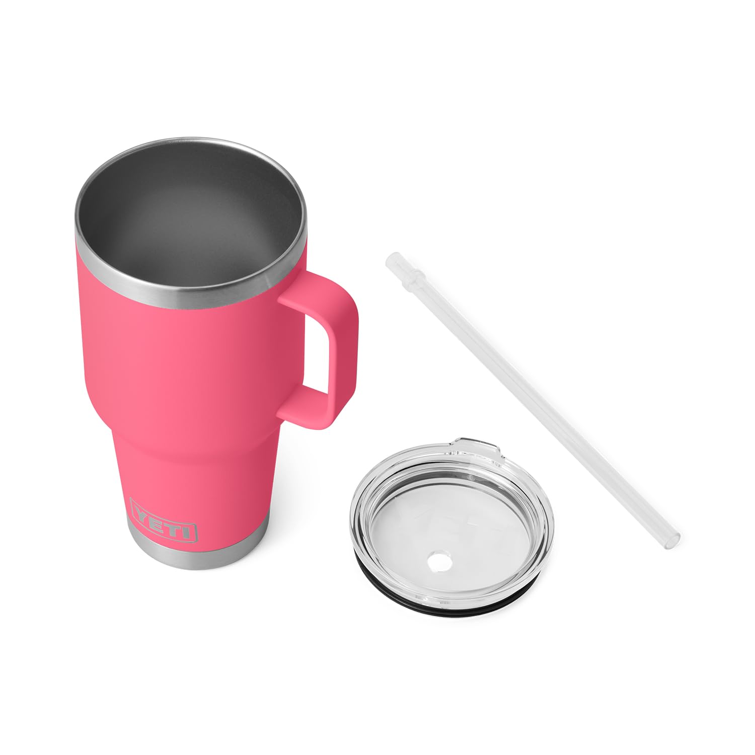 Vaso apto para lavavajillas YETI Rambler 35 oz, color rosa tropical.