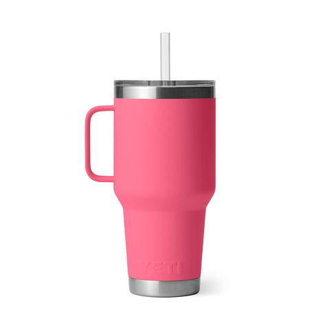 Diseño robusto y color rosa tropical del YETI Rambler 35 oz.