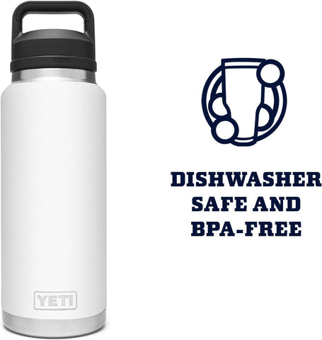 YETI Rambler 36 oz con asa TripleHaul, agarre cómodo.