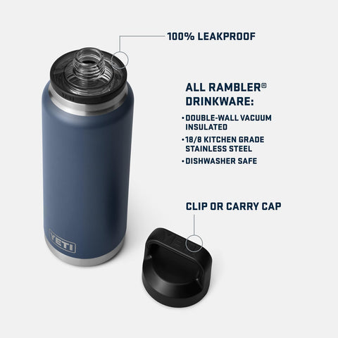 YETI Rambler 36 oz vista de la tapa de apertura rápida para beber en movimiento